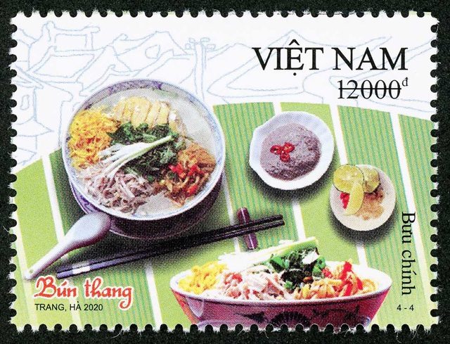 Phở gà, bún chả được tôn vinh trong bộ tem Ẩm thực Việt Nam - Ảnh 4.