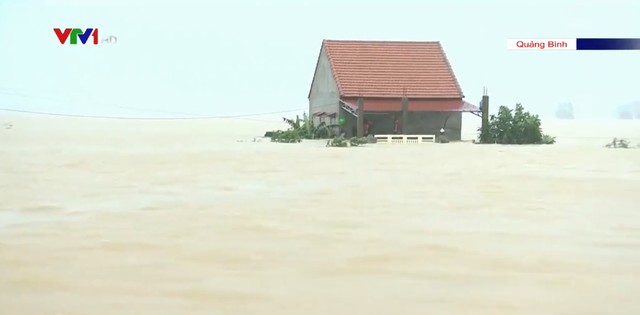 Quảng Bình trong biển nước lũ: Khi nóc nhà là nơi cao nhất để trú ẩn - Ảnh 2.