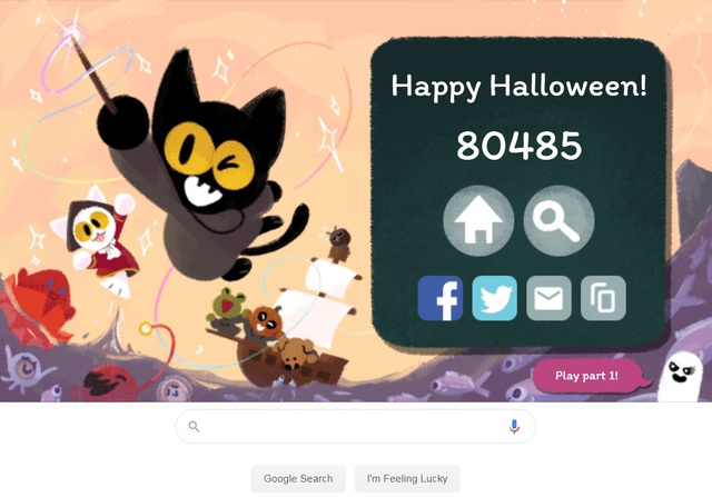 Chú mèo phép thuật trở lại chào đón Halloween trên Google - Ảnh 7.
