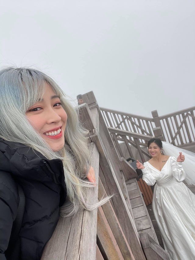 MC Hoàng Linh rạng rỡ chụp ảnh cưới trong thời tiết giá lạnh ở Sapa - Ảnh 12.