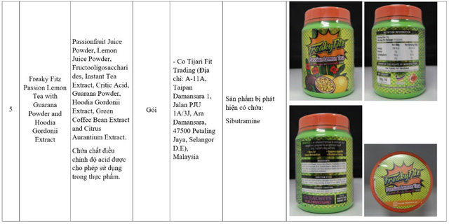 Cảnh báo từ Singapore và Brunei về 7 sản phẩm thực phẩm có chứa chất cấm - Ảnh 3.