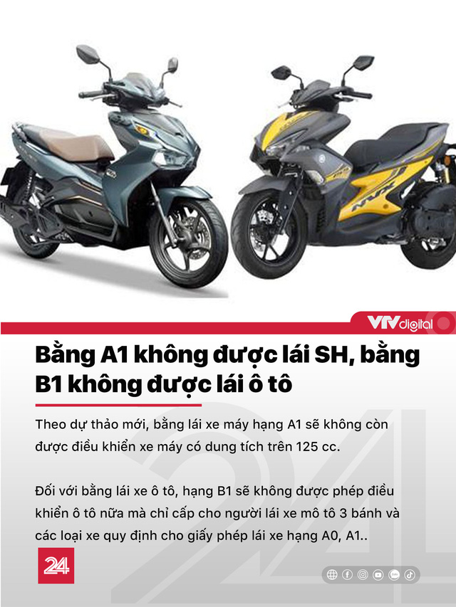 Tin nóng đầu ngày 30/6: Bằng A1 không được lái xe SH, bằng B1 không được lái ô tô - Ảnh 1.