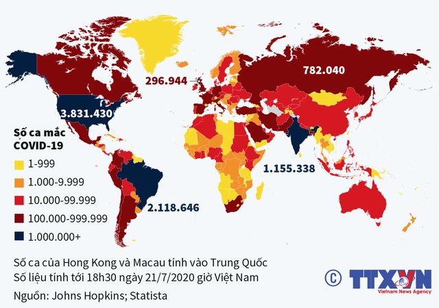 Infographic: Dịch COVID-19 bao phủ hầu như khắp mọi nơi trên thế giới - Ảnh 1.