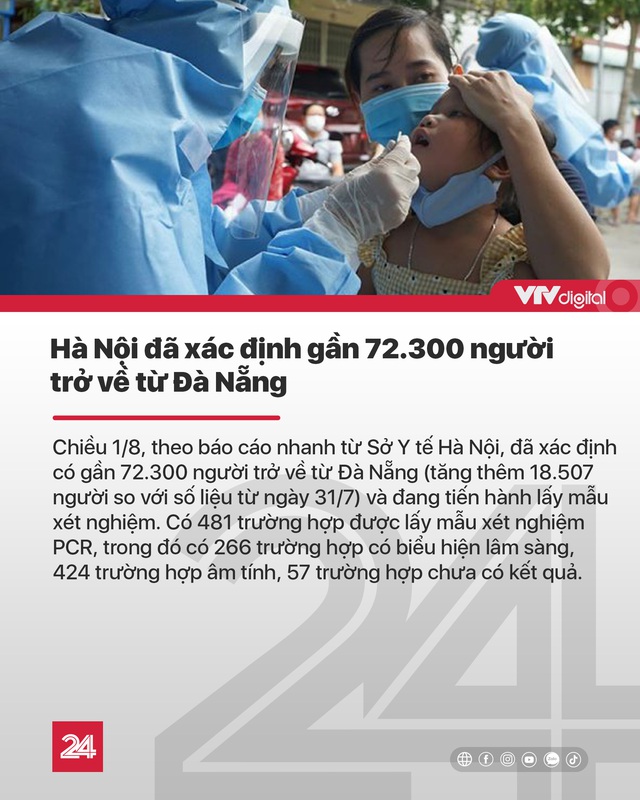 Tin nóng đầu ngày 2/8: Xác định 7 vạn người về Hà Nội từ Đà Nẵng - Ảnh 3.
