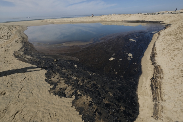 Tràn dầu ở ngoài khơi California: Do mỏ neo đâm vào đường ống dẫn dầu gây rò rỉ? - Ảnh 1.