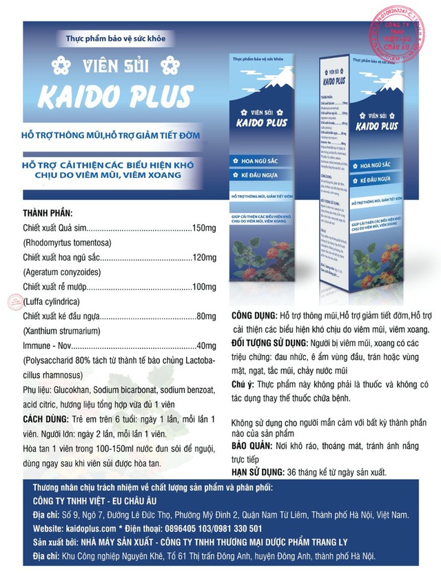 Viên sủi xoang Kaido hỗ trợ điều trị viêm xoang mãn tính - Ảnh 3.