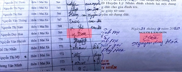 Hàng chục người dân bị giả mạo chữ ký trong danh sách nhận giấy thông báo thu hồi đất - Ảnh 3.