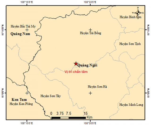 Hai trận động đất xảy ra liên tiếp ở Quảng Ngãi - Ảnh 1.