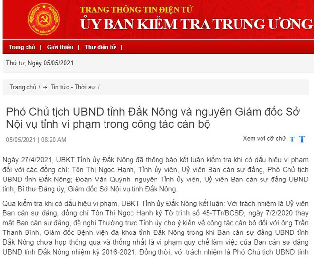 Đề nghị kỷ luật Phó Chủ tịch UBND tỉnh Đắk Nông Tôn Thị Ngọc Hạnh - Ảnh 1.