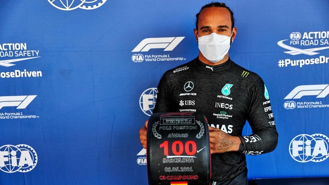 Lewis Hamilton giành vị trí xuất phát đầu tiên tại GP Tây Ban Nha - Ảnh 1.