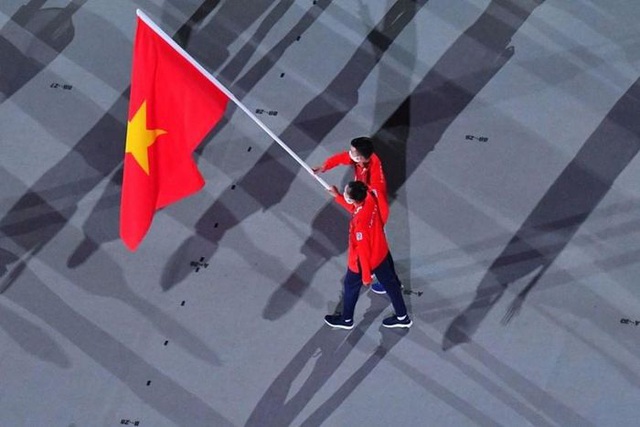 Hình ảnh Đoàn thể thao Việt Nam diễu hành ở lễ khai mạc Olympic Tokyo 2020 - Ảnh 4.