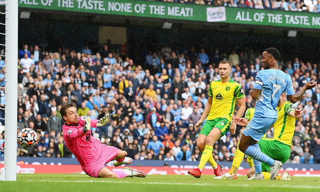 Jack Grealish ghi bàn đầu tiên, Man City thắng đậm Norwich - Ảnh 1.