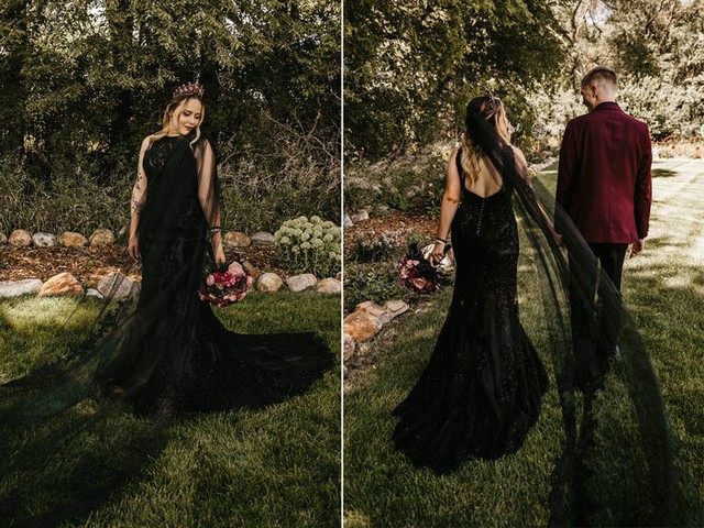 Váy cưới màu đen phong cách Tóc Tiên - Ngôi sao