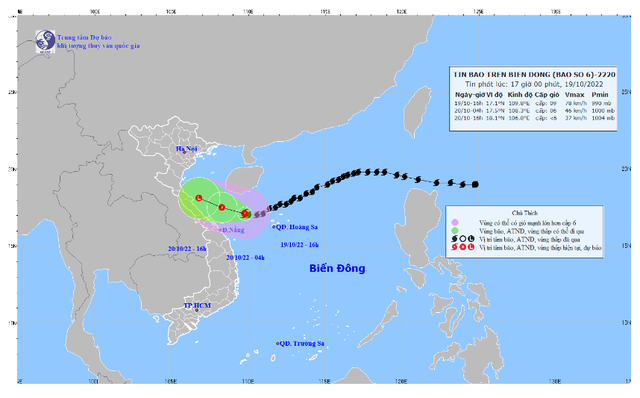 Bão số 6 có khả năng suy yếu khi vào vùng biển Hà Tĩnh đến Quảng Bình - Ảnh 1.