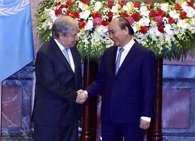 Lễ đón Tổng Thư ký Liên hợp quốc António Guterres thăm chính thức VIệt Nam - Ảnh 4.