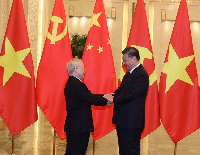 Lễ đón Tổng Bí thư Nguyễn Phú Trọng thăm chính thức Cộng hòa Nhân dân Trung Hoa - Ảnh 2.