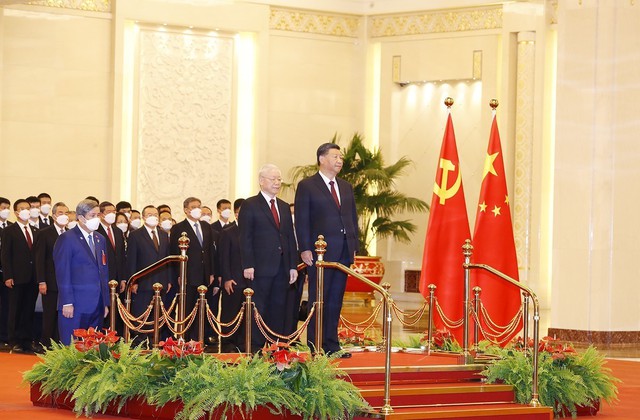 Lễ đón Tổng Bí thư Nguyễn Phú Trọng thăm chính thức Cộng hòa Nhân dân Trung Hoa - Ảnh 3.