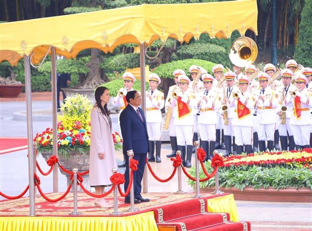 Thủ tướng Phạm Minh Chính chủ trì lễ đón Thủ tướng New Zealand thăm chính thức Việt Nam - Ảnh 8.