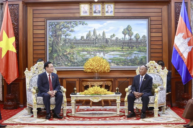 Chủ tịch Quốc hội Vương Đình Huệ hội đàm với Chủ tịch Quốc hội Campuchia - Ảnh 2.