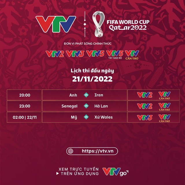 Lịch thi đấu World Cup 2022 ngày 21/11: ĐT Anh xuất trận | VTV.VN