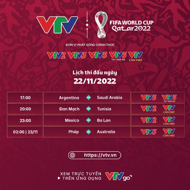 Lịch thi đấu và trực tiếp FIFA World Cup Qatar 2022™ hôm nay (22 ...