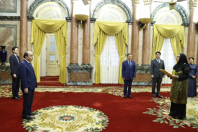 Chủ tịch nước Nguyễn Xuân Phúc tiếp Đại sứ Azerbaijan, Brunei đến trình Quốc thư - Ảnh 6.