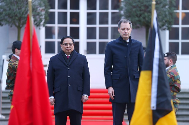 Lễ đón Thủ tướng Phạm Minh Chính thăm chính thức Vương quốc Bỉ - Ảnh 5.