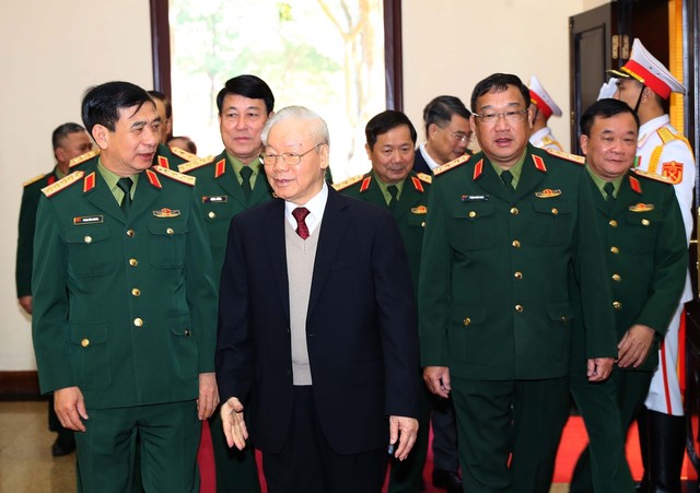 Tổng Bí thư Nguyễn Phú Trọng chỉ đạo Hội nghị Quân chính toàn quân năm 2022 - Ảnh 3.