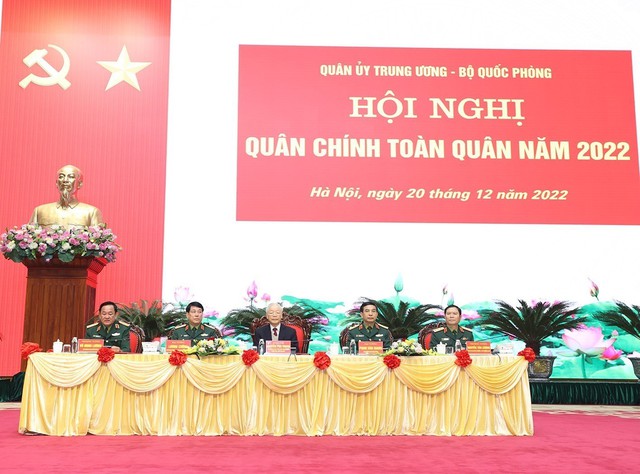 Tổng Bí thư Nguyễn Phú Trọng chỉ đạo Hội nghị Quân chính toàn quân năm 2022 - Ảnh 6.