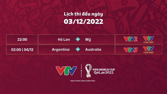 Lịch thi đấu và trực tiếp World Cup hôm nay trên VTV: Hà Lan vs Mỹ, Argentina vs Australia   - Ảnh 1.