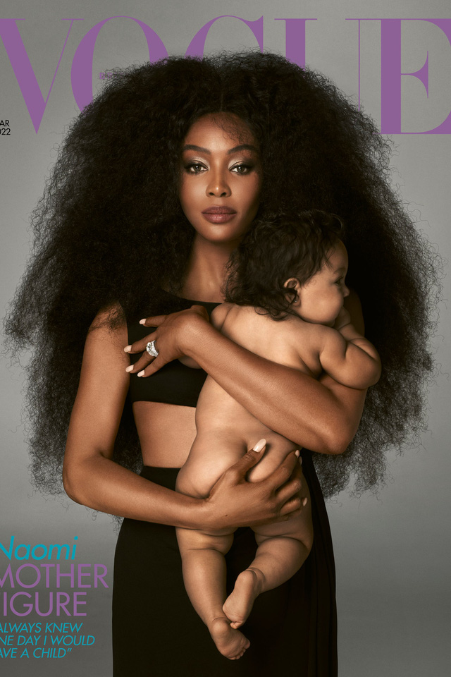 Báo đen Naomi Campbell khoe con gái trên bìa tạp chí Vogue - Ảnh 1.
