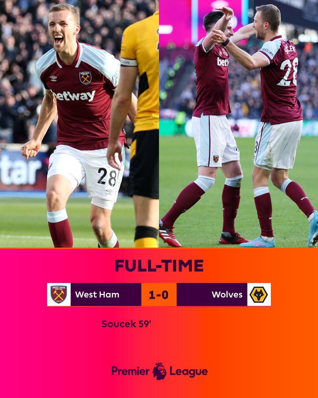 West Ham giành chiến thắng tối thiểu trước Wolverhampton - Ảnh 2.
