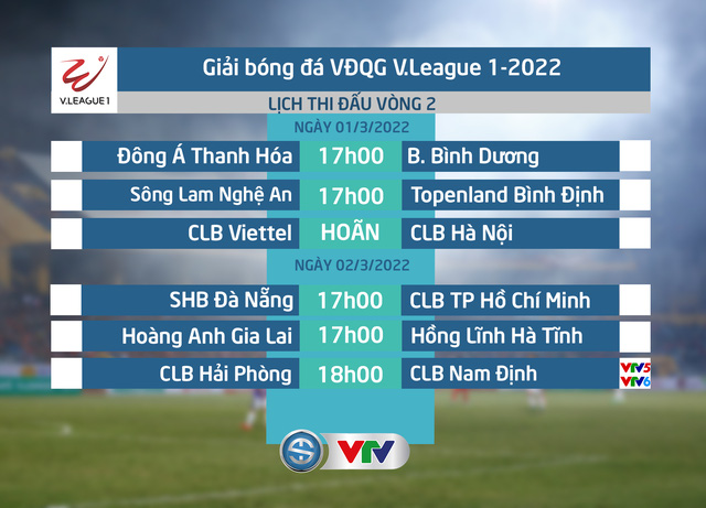 Lịch thi đấu và trực tiếp vòng 2 V.League 2022: Tâm điểm CLB Hải Phòng - CLB Nam Định - Ảnh 1.