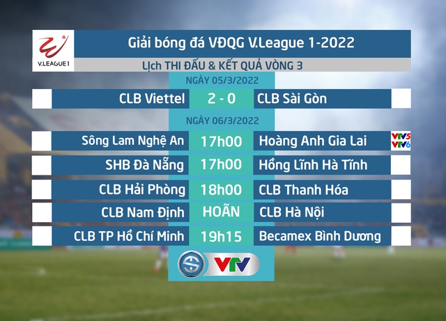 Lịch thi đấu và trực tiếp vòng 3 V.League 2022 hôm nay | Tâm điểm Sông Lam Nghệ An - Hoàng Anh Gia Lai - Ảnh 2.