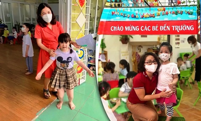 Hanoi preschool children go to school: One minute they were smiling, the next minute they were crying - Photo 1.