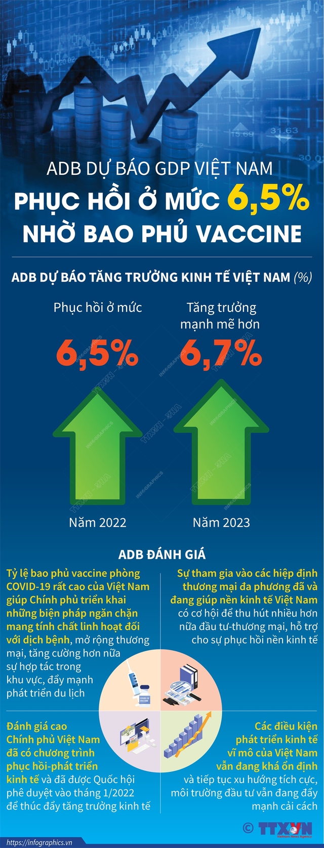 [INFOGRAPHIC] GDP Việt Nam phục hồi ở mức 6,5% nhờ bao phủ vaccine - Ảnh 1.