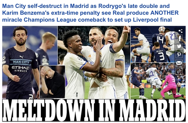 Báo chí Anh và Tây Ban Nha phản ứng trái ngược sau trận Real Madrid – Man City - Ảnh 7.