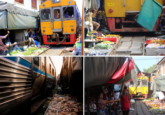 Người buôn bán, khách thăm quan tấp nập trở lại tại chợ đường tàu Mae Klong - Ảnh 1.