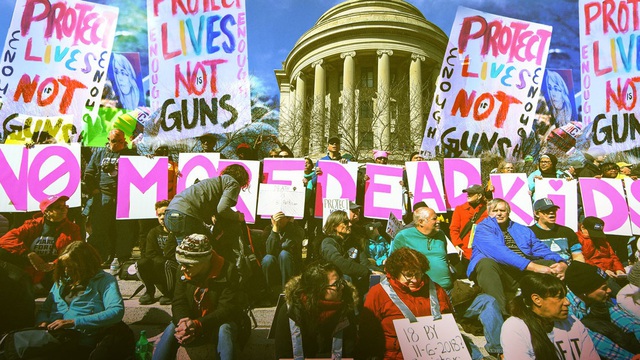 Hàng chục nghìn người tuần hành phản đối bạo lực súng đạn ở Mỹ - Ảnh 1.