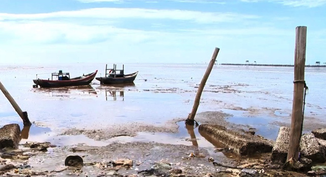Bờ biển Thanh Hóa tràn ngập rác thải - Ảnh 1.