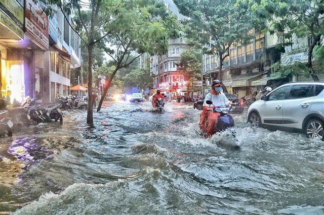 Mưa lớn, gần 40 tuyến đường tại TP Hồ Chí Minh ngập như sông - Ảnh 4.
