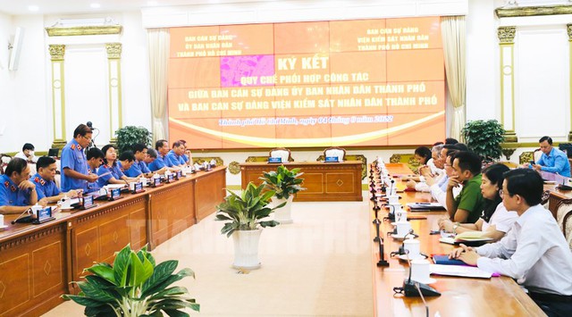Ban cán sự đảng UBND TP Hồ Chí Minh và Viện KSND TP Hồ Chí Minh ký kết Quy chế phối hợp - Ảnh 2.