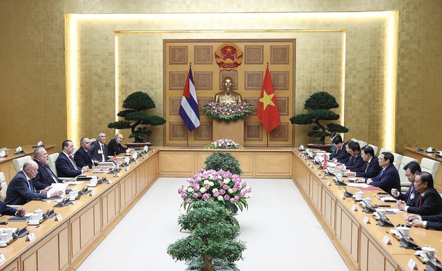 Thủ tướng Phạm Minh Chính hội đàm với Thủ tướng Cuba Manuel Marrero Cruz - Ảnh 1.