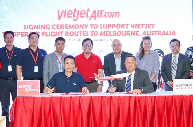 Lãnh đạo Vietjet cùng Bộ trưởng bang Victoria (Úc) công bố đường bay thẳng giữa TP Hồ Chí Minh và Melbourne từ ngày 31/3/2023 - Ảnh 4.