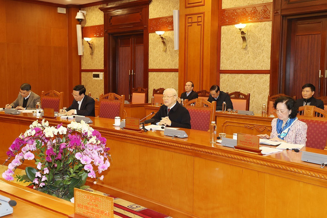 Tổng Bí thư Nguyễn Phú Trọng chủ trì cuộc họp của Ban Bí thư đánh giá công tác tổ chức Tết Quý Mão năm 2023 - Ảnh 2.