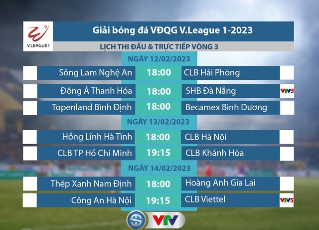 Lịch thi đấu và trực tiếp vòng 3 V.League 2023 hôm nay, 12/2: Tâm điểm Đông Á Thanh Hóa vs SHB Đà Nẵng   - Ảnh 1.