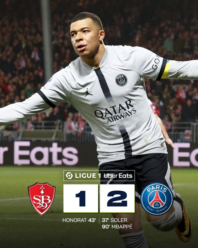 Kylian Mbappe tỏa sáng, PSG thắng kịch tính Brest | Vòng 27 Ligue I   - Ảnh 3.