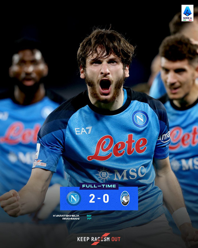 Napoli giành chiến thắng thuyết phục trước Atalanta | Vòng 26 giải VĐQG Italia   - Ảnh 2.