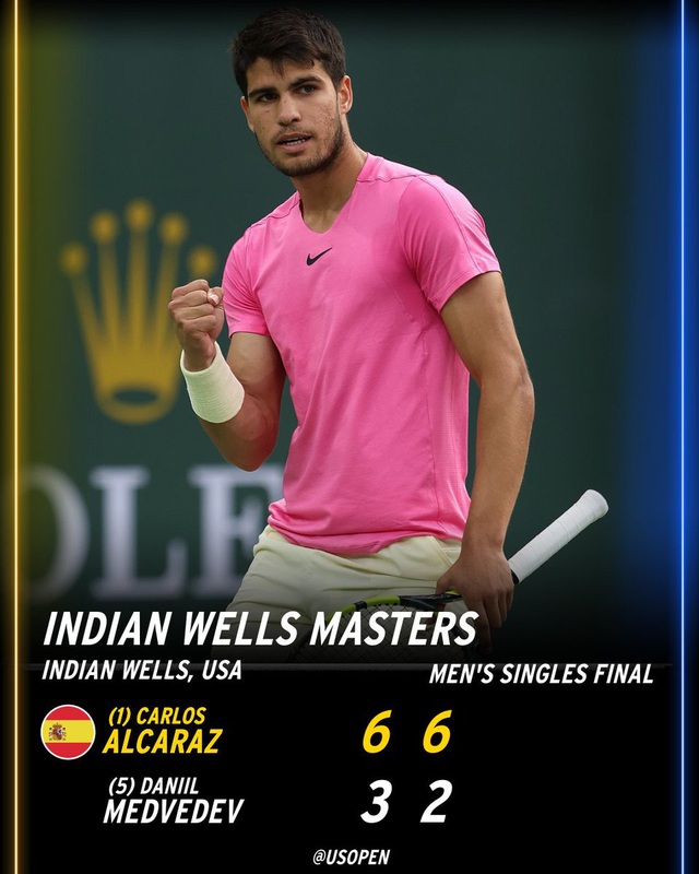  Vô địch Indian Wells, Alcaraz trở lại ngôi vị số 1 thế giới   - Ảnh 1.