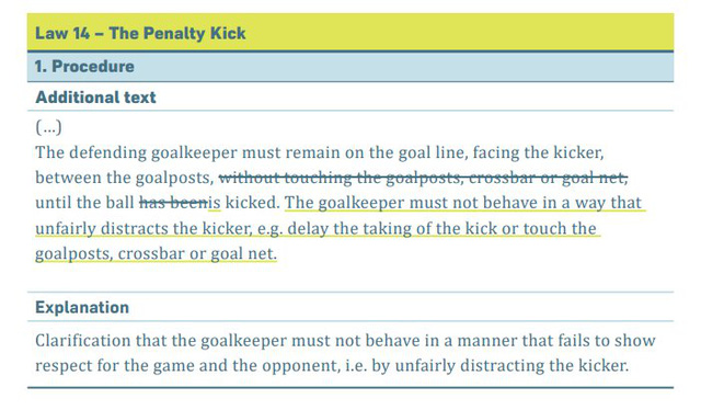Thủ môn không được làm phân tâm đối thủ khi đá penalty - Ảnh 1.